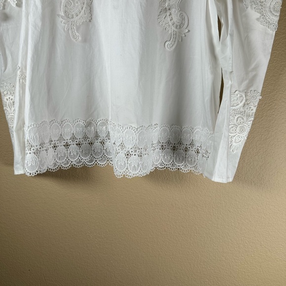 Zara Contrasting Poplin Embroidered Top - Picture 10 of 12
